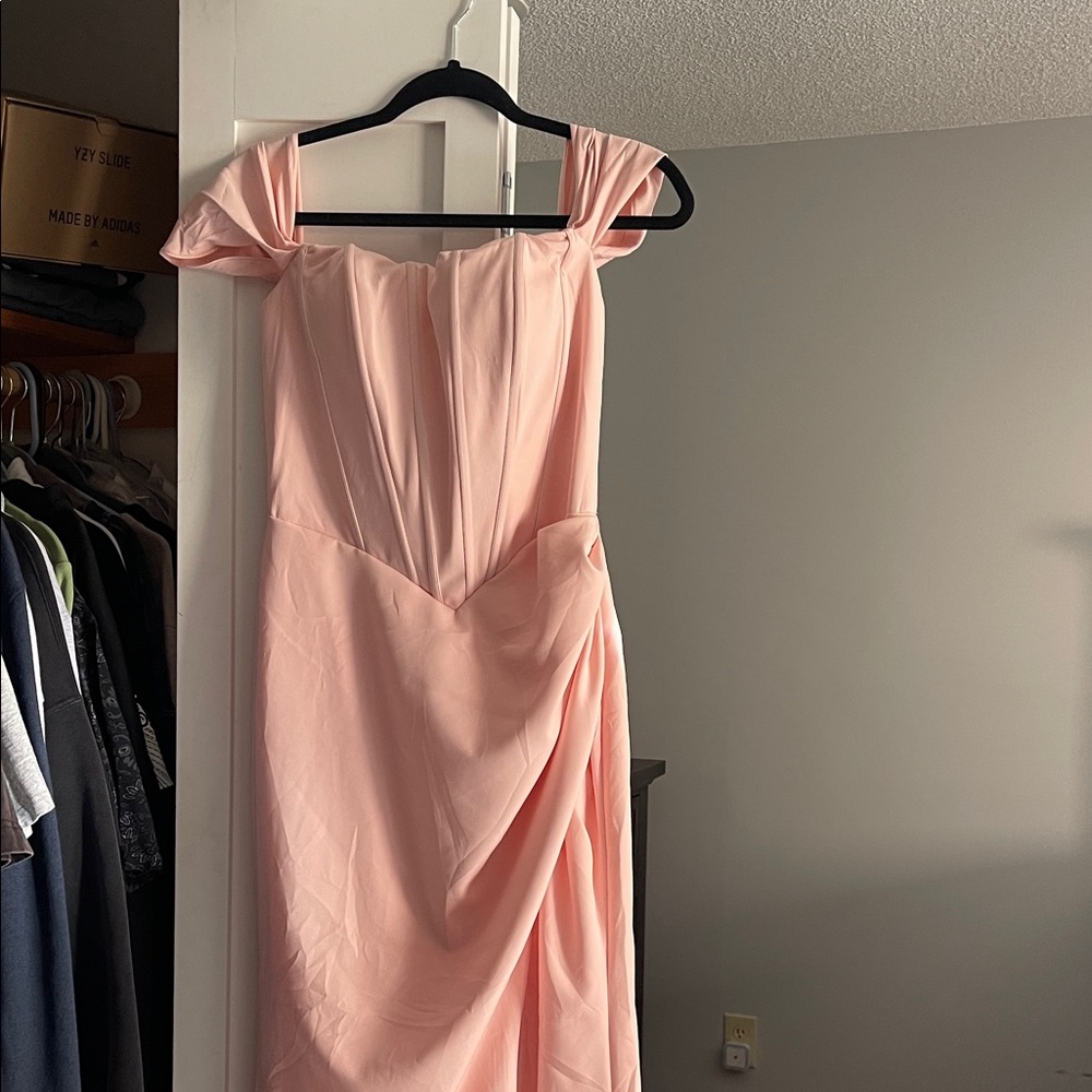Elegant Pink Off-Shoulder Dress